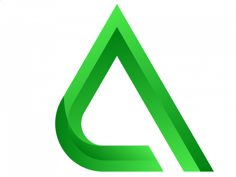Green triangle with rounded bottom left corner