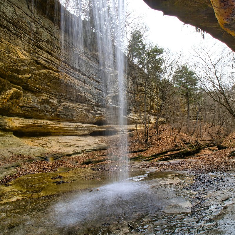 Starved Rock State Park with a waterfall