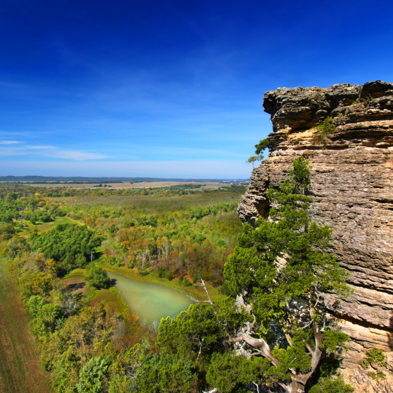 Clif overlooking the forest in Shawnee National Forest