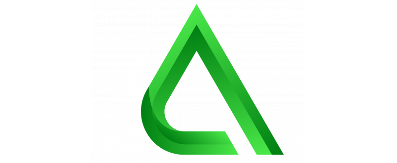 Green triangle with rounded bottom left corner